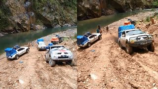 Mitsubishi Triton in Steep Muddy Hill Climb - 4x4 Pickup Truck In Mud Route