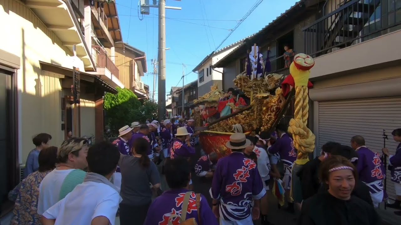 2025 (R07) 年 9月27日 富田の鯨船 北島組 神社丸 町練り 北魚町