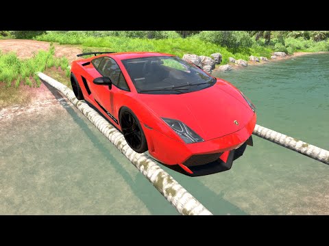 Cars vs Log Bridge - BeamNG DRIVE