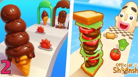 Ice Cream Stack Runner VS Sandwich Runner EP1 - All Levels Satisfying Walkthrough Gameplay