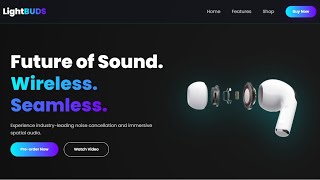 Modern Animated Earbuds Website Using HTML & CSS | Full Responsive Design 