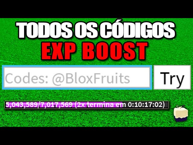 TODOS OS CÓDIGOS COM 10 HORAS DE EXP BOOST NO BLOX FRUITS 