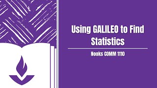 COMM 1110: Using GALILEO to Find Statistics Profile