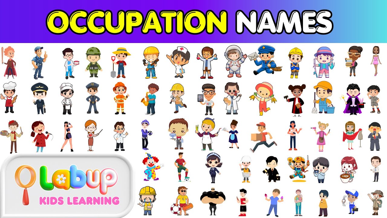 Learn 100 OCCUPATION Names | 100 Fun Jobs for Kids to Learn | Kids ...