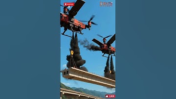 Giant Drone Lifts Bridge Concrete #shorts #youtubeshorts #viral