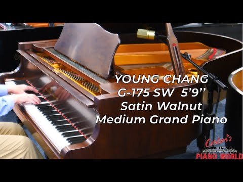 YOUNG CHANG G-175 SW 5'9'' Satin Walnut Medium Grand Piano - YouTube