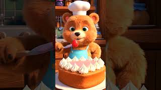 Cutest Baker Ever! 🐻🎂 Bear Makes a Cake in the Sweetest Way!