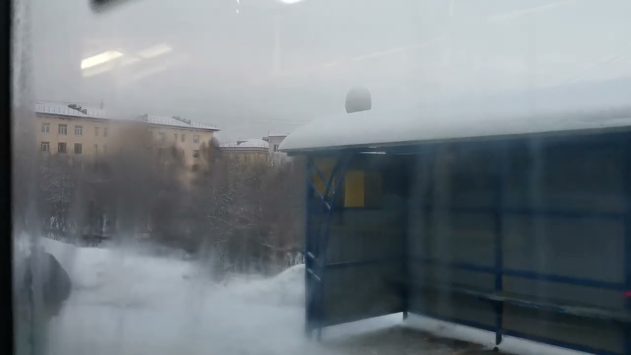 Североморск, в низ города на автобусе