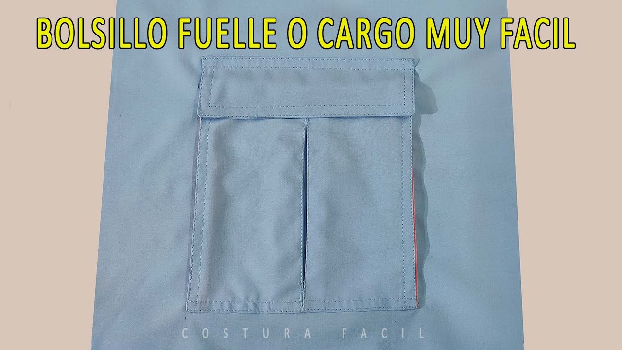 COMO HACER BOLSILLO CARGO  |  BOLSILLO FUELLE | DIY