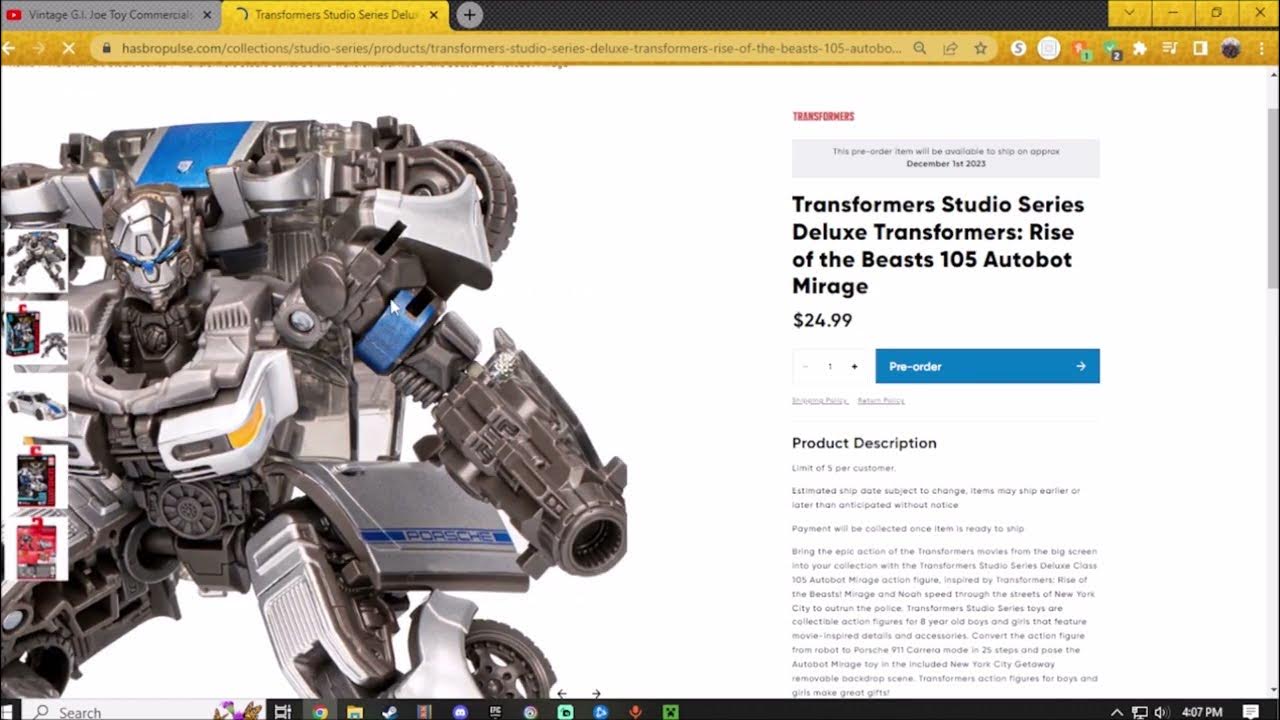  Transformer Rise of The Beasts Deformed Car Robot Toy