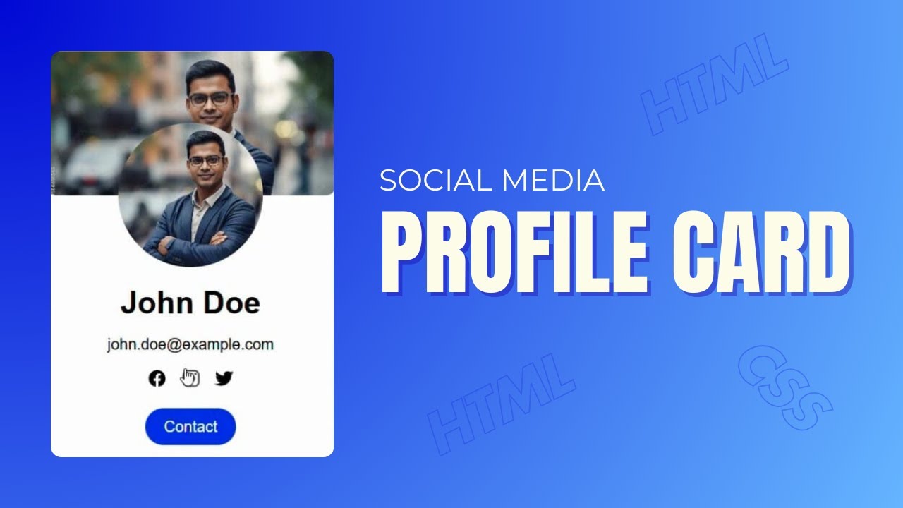 How To Make Profile Card Using HTML and CSS | Tutorial for Beginners ...