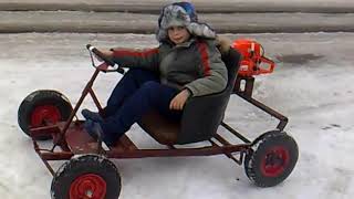 Картинг из бензопилы Chainsaw kart