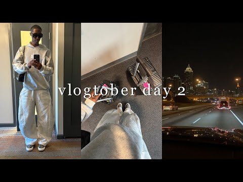 VLOGTOBER DAY 2 OOTD ATL Travel Day Lit Night Out And More