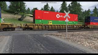 Trainz 2019 (TRS19) UP Intermodal Train Highballing on BC Golden Route