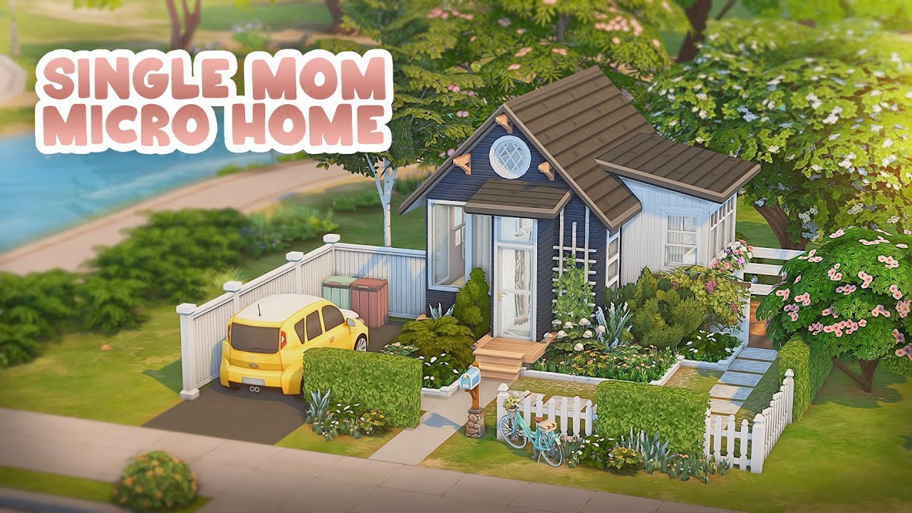 Single Mom Micro Home 💗 | The Sims 4 Speed Build - YouTube