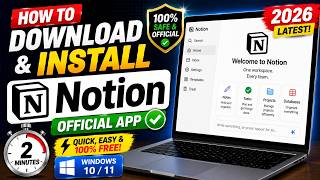 How to Download & Install Notion on PC (2026) 📝 | Official App Tutorial