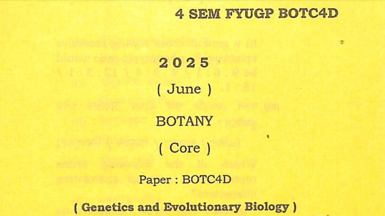 BSc 4th semester botany core major question paper Dibrugarh University 2025 BOTC4D FYUGP