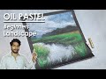 Mountains and the Stream - Landscape Drawing in Oil Pastel | Beginners Level | Supriyo