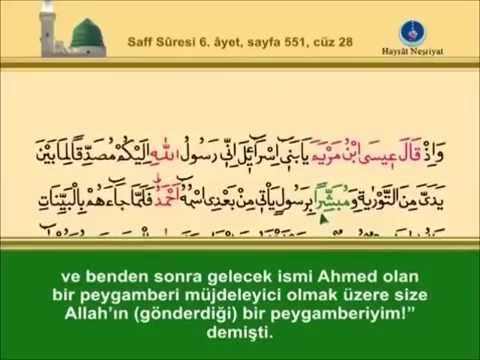 61 -Saff Sûresi –Takipli ve Mealli - İshak Danış