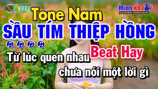 Karaoke Sầu Tím Thiệp Hồng Tone Nam Nhạc Sống (CT Media) | Karaoke Minh Kha
