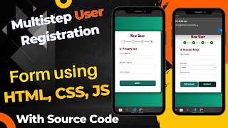 Multi Setup User Registration Form using Html Css Js || Html Form || Student Longing Form