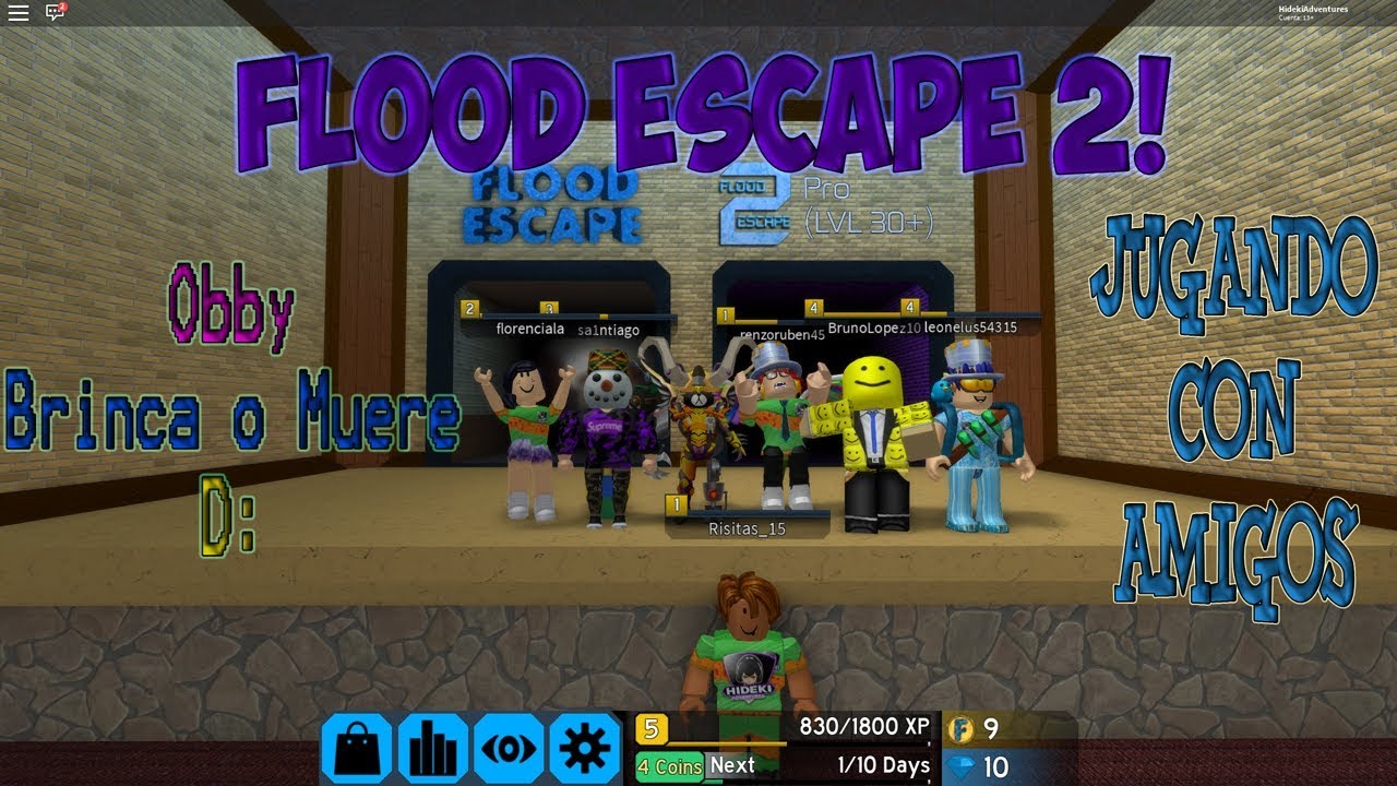 Flood Escape 2 El Mas Pro En Los Obbys De Roblox Hideki Master Y Los Mini Masters - roblox one of the best obby games flood escape 2 default pro servers