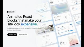 beUI Pro: animated React and Next.js blocks and landing-page templates