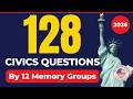 128 Civics Questions by 12 Memory Groups — US Citizenship Test 2026 (Easy to Memorize)