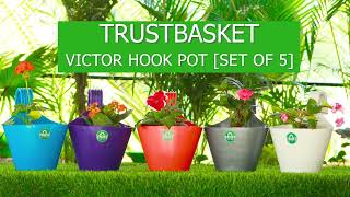 Victor Hook Pot Set Of 5 - Assorted Colors - Trustbasket