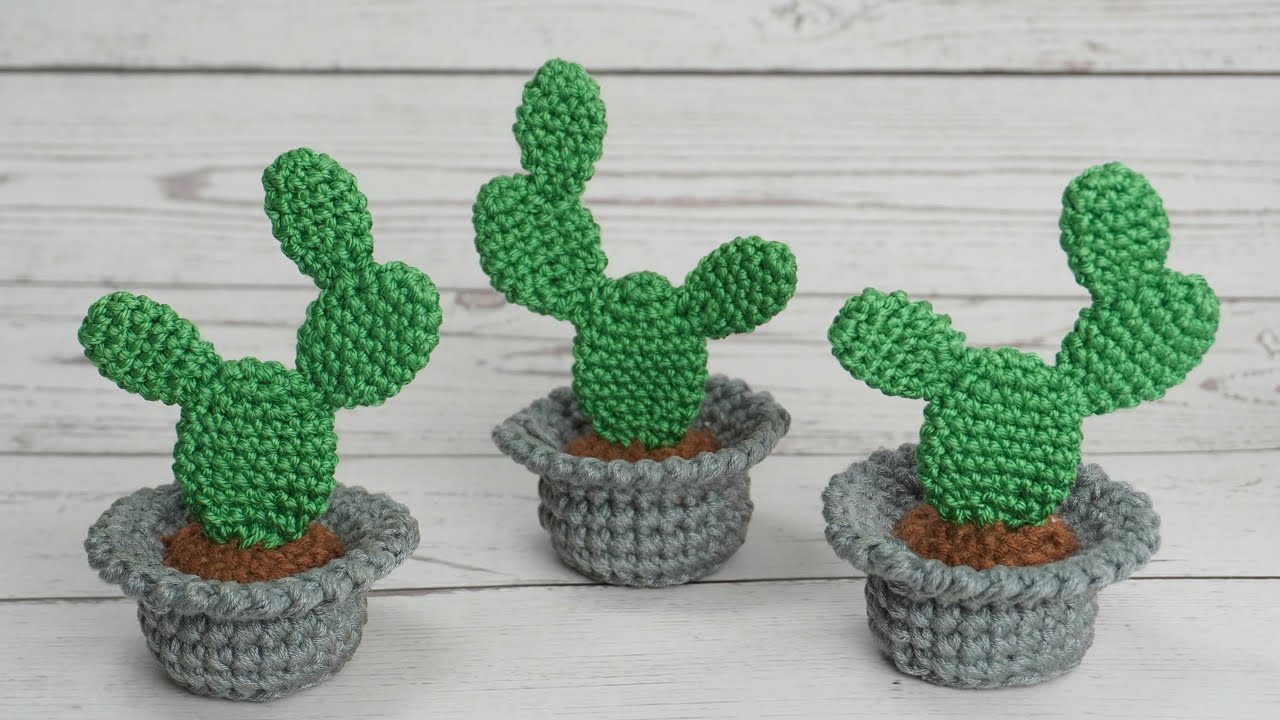 CACTUS PEQUEÑO REALIZADO CON GANCHILLO