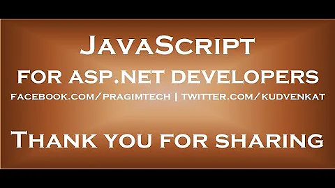 Javascript for asp.net developers
