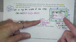 MCR3U1 Chapter 3 Vertex vs Roots Extra Practice Setting Up Word Prob Part 2