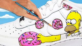 Painting Homer Simpson D'oh! - Nike Air Force 1