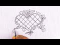 Amazing Circle Embroidery Design, Heart Shape Embroidery Pattern, Hand Embroidery design drawing