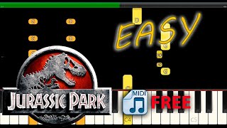 Jurassic Park theme | EASY Piano tutorial | FREE Midi + sheet music