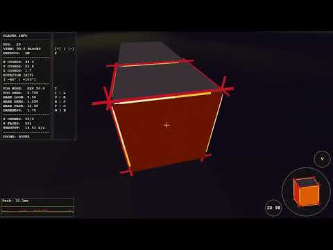 Python/Pygame 3D Voxel Engine - 1x1 Block Placement, Wireframe Animations and 'Explosive' Blocks