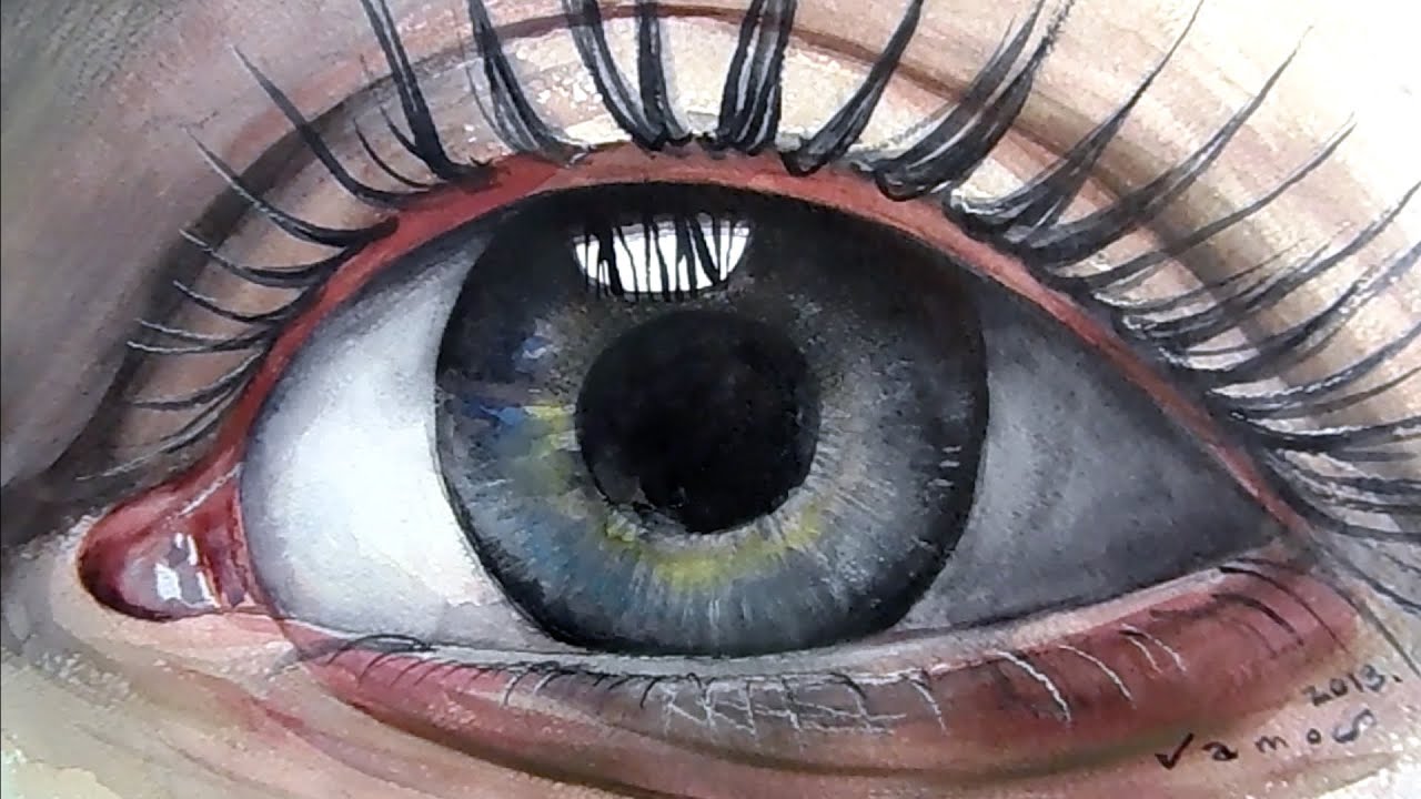 How to Paint Eye with Watercolour – Drawing and Painting Step by Step – Not Too Fast