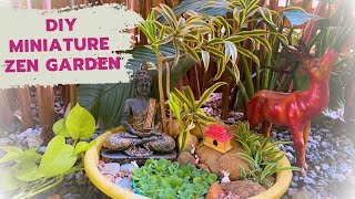 How to make a Miniature Zen Garden with small pond||DIY Miniature Zen Garden||Backyard Gardening