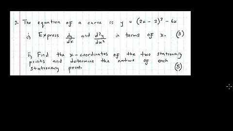Differentiation Qn 5: First, Second Derivatives and Stationary Points | ZIMSEC Pure Maths | In Shona