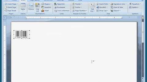 Create Barcode in Word 2007