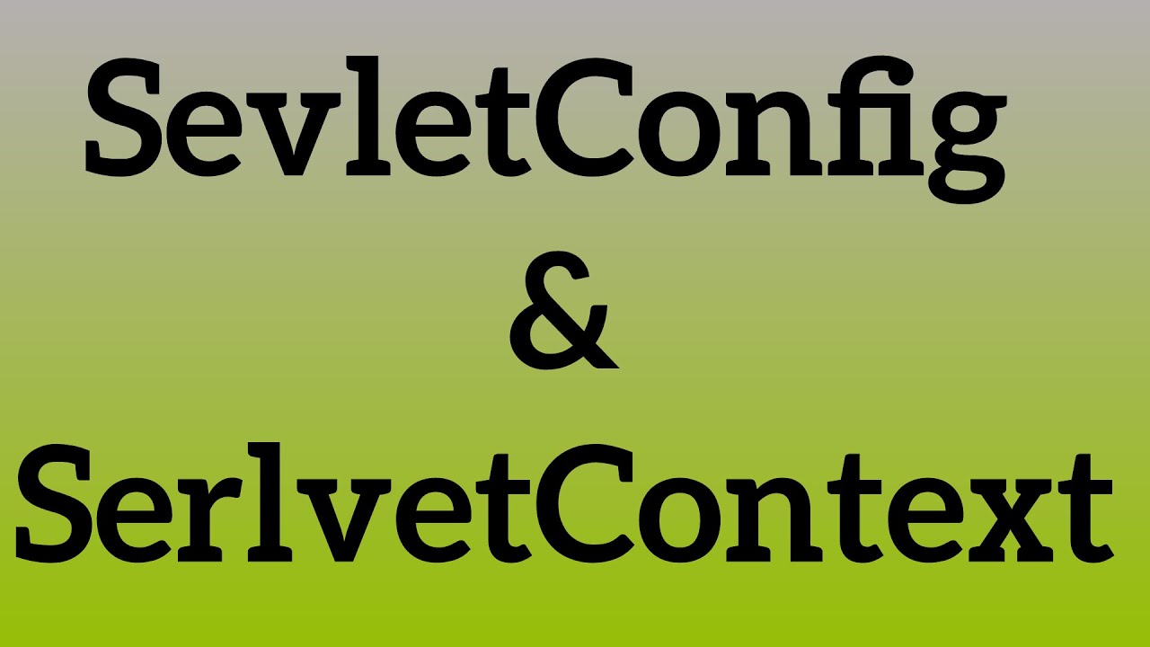 SerlvetConfig and ServletContext - YouTube