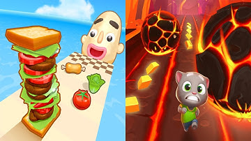 Talking Tom Time Rush VS Sandwich Runner - All Levels Gameplay Android, ios (Part 8)