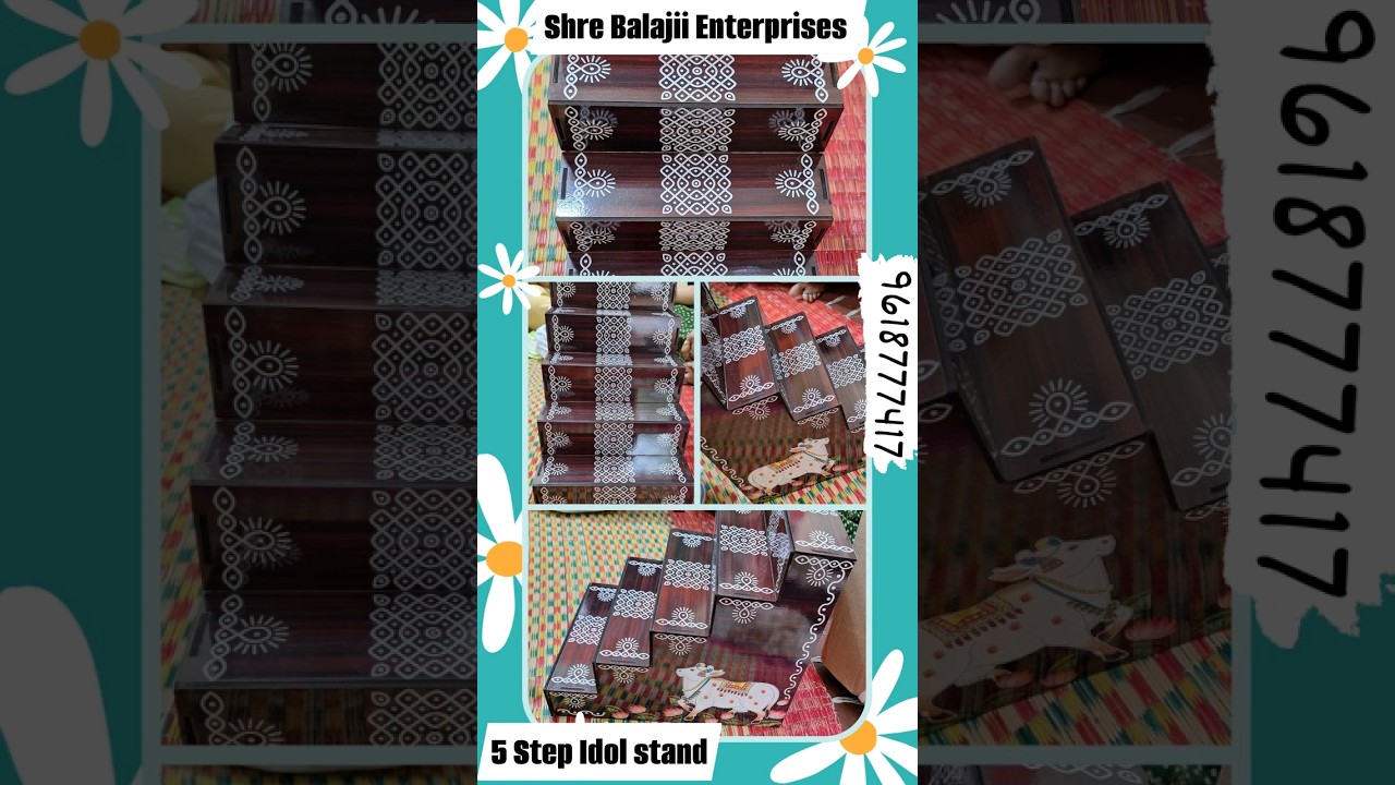 5 step idol stand for pooja room - 1ft x 1ft step size 2.5 inches 