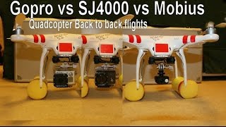 SJ4000 wifi vs Gopro 3 vs Mobius B Lens 60fps on Quadcopter HD action cameras back to back