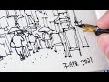 Tokyo Street Sketch Tutorial (pen &amp; ink, 1pt perspective)