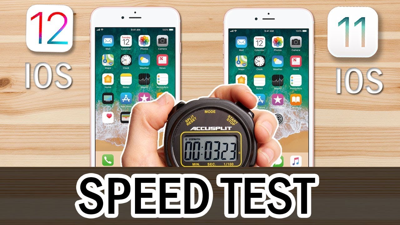 Ios Speed Test IOS 11 vs IOS 12 Full Speed Test Comparison on iPhone - YouTube