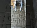 Construction Worker Creating Brick Pattern On Wet Concrete Walkway