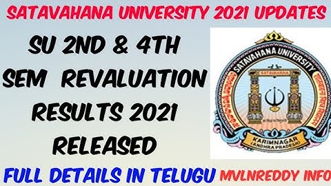 Satavahana University 2nd&4th Sem Revaluation Results 2021 Released//SU Latest Update 2021/Mvlnreddy