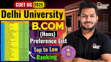 CUET UG 2025 Delhi University Hons Preference list of all Colleges | DU Bcom Preference list 2025