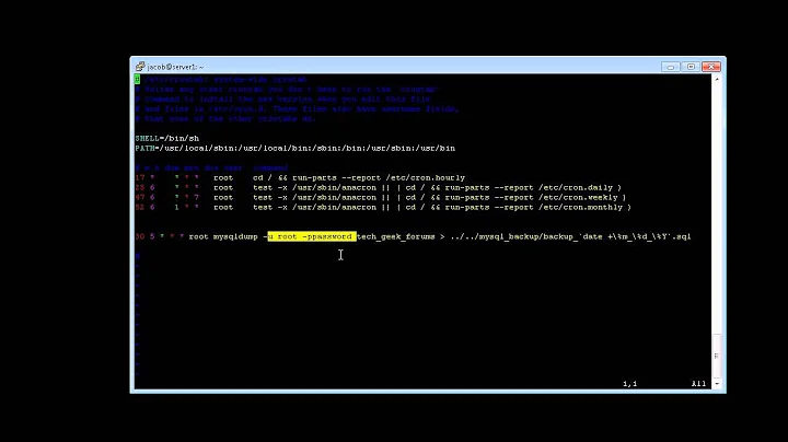 Linux Crontab task scheduler used to backup mysql data autmatically